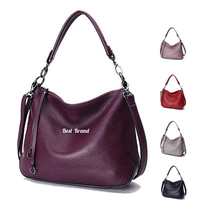 Women'S Leather Soft Tote Bag With Handles