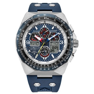 Citizen Watch Men's Promaster Air Skyhawk Rubber Strap Watch, Blue Dial