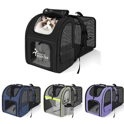 Expandable Cat Backpack with Breathable Mesh