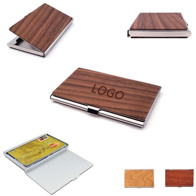 Wood Business Card Case Holder