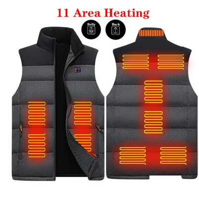 11 Zones Electric Heating Unisex Winter Warm Usb Rechargeable Smart Heated Vest