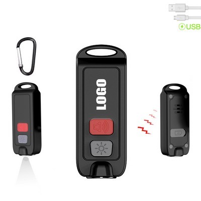 Rechargeable Safety Alarm With Flashlight