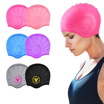 Adults Silicone Swim Caps With Ear Protector