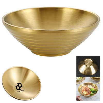 9.45 Inch 304 Golden Stainless Steel Noodles Food Bowl