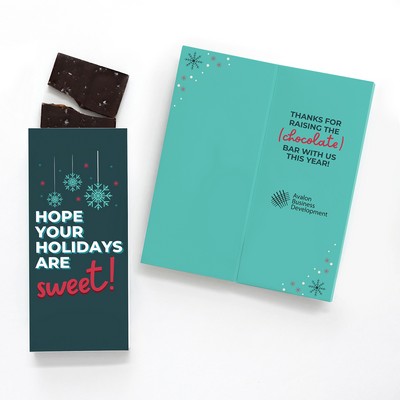 One Color Foil-Stamped Stock Holiday Sentiment Sweeter Cards with Sea Salt Caramel Chocolate Bar