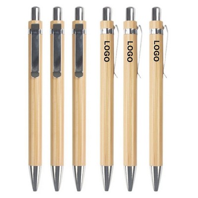 Bamboo Retractable Ballpoint Pen