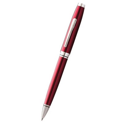 Coventry Red Lacquer with Polished Chrome Ballpoint Pen