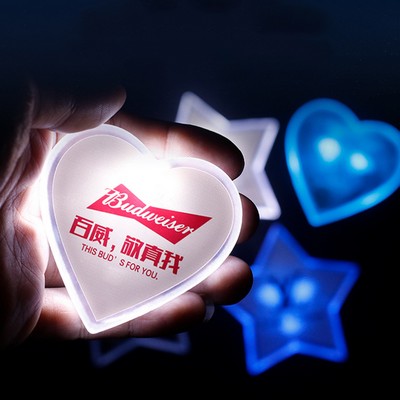 Custom Love Shape LED Acrylic Flashing Badge