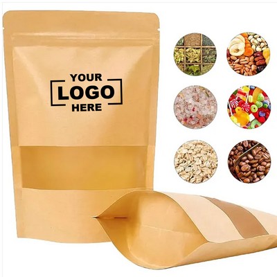 Sealable Paper Stand Up Food Pouches with Window