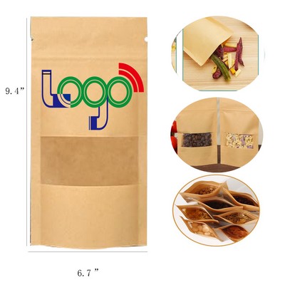 6.7 Inches x 9.4 Inches Stand Up Pouches Bag with Window