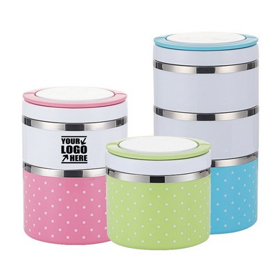 2 Layer Stainless Steel Thermal Food Container Lunch Box