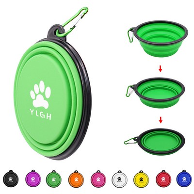 Black Trim Collapsible Pet Food Bowl