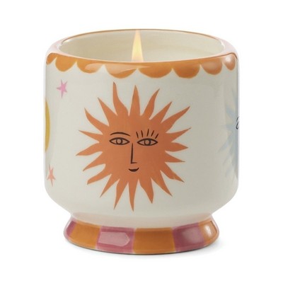 A Dopo 8 Oz Handpainted "Sun" Ceramic Candle - Orange Blossom