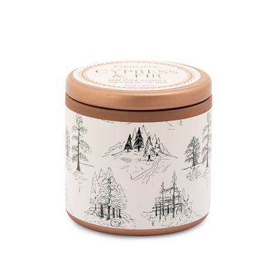 Cypress & Fir 3 Oz Copper Tin + White Label With Green Toile Pattern