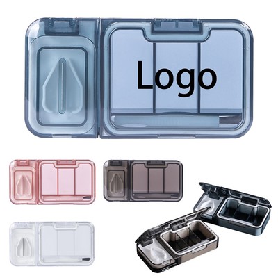 Travel Pill Box with Pill Cutter Splitter