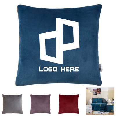 2-In-1 59 X 42Inch Velvet Blanket Throw Pillow