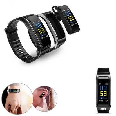 2-in-1 Ear Buds with Fitness Tracker Bracelet and Ergonomic Touch Screen