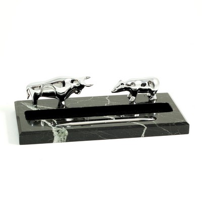 Marble Pen Holder - Stock Market