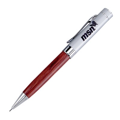 Terrific Timber-5 Twist Action Mechanical Pencil w/Satin Chrome Cap