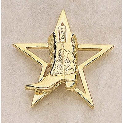 Boot in Star Marken Design Cast Lapel Pin (Up To 1 1/2")