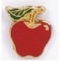 Small Red Apple w/Leaf Stock Casting Lapel Pin