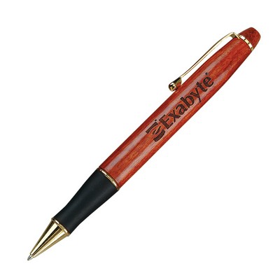 Modern Wooden Ballpoint Pen w/Rubber Grip