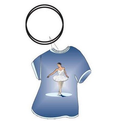 Ballerina T Shirt Executive Key Chain w/Mirrored Back (4 Square Inch)