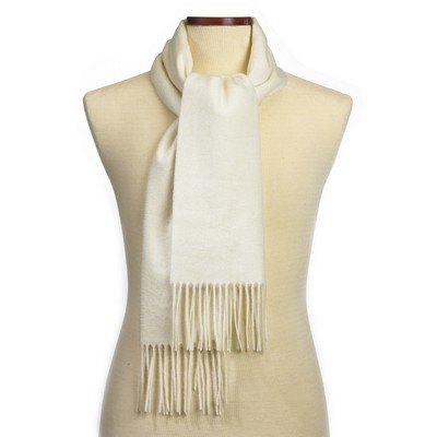 Ivory Cashmere Blend Muffler Scarf