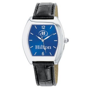 Men's Silver Blue Dial Watch