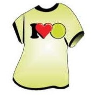 I Love Tennis T-Shirt Lapel Pin