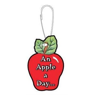 Apple w/ Daily Apple Slogan Zipper Pull