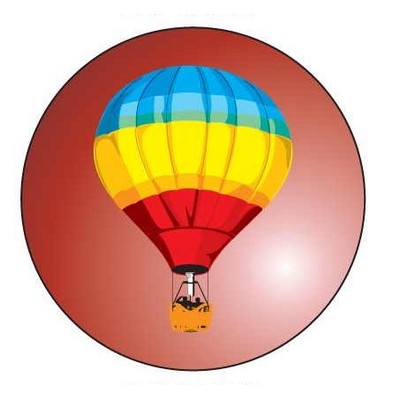 Hot Air Balloon Round Metal Photo Magnet (2 1/2")