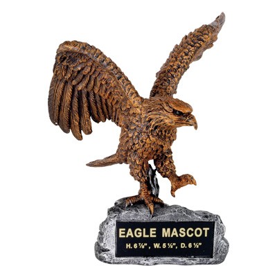 Eagle Mascot Trophy w/Engraving Plate