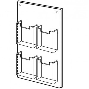 Four Pocket Wall Mount Holder (8"x20 1/2")