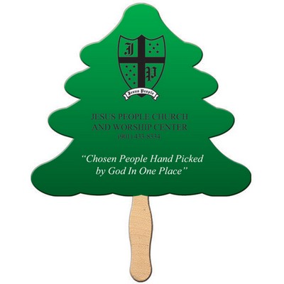 Evergreen Tree Hand Fan