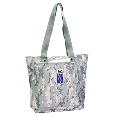 Digital Camo Tote Bag w/Zipper (16 1/2"x13 1/2"x4")