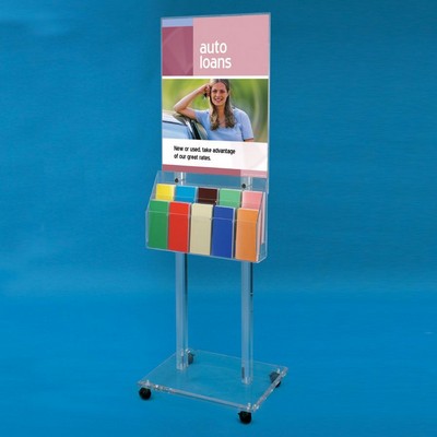 2-Sided Acrylic Floor Display w/Wheels