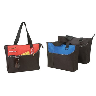 Tote Modern Zipper Tote Bag 15"x13"x4"