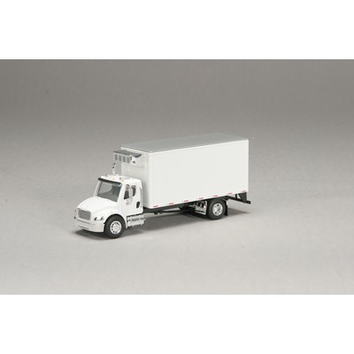 White Freightliner M2 w/ Van Box and Reefer Unit, 1/64 scale die cast