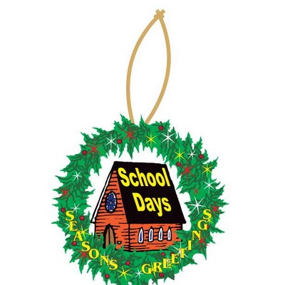 School Days House Wreath Ornament w/ Mirrored Back (3 Square Inch)