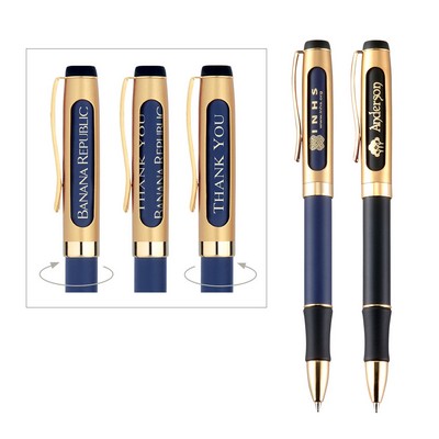 Metal Pen, Ballpoint pen, Twist action, Blue ink refill optional