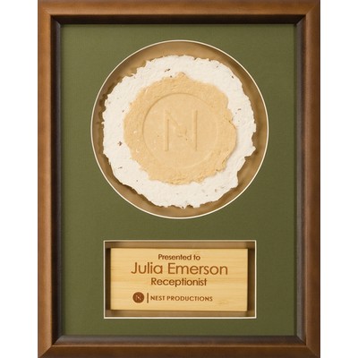 ECO ARTISAN: Framed Handmade Paper Wall Award (Light Wood)