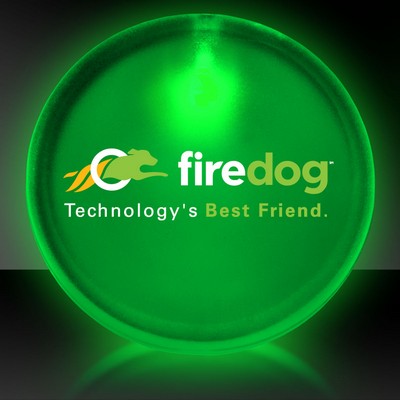 2" Pad Printed Green Light-Up Circular Badge