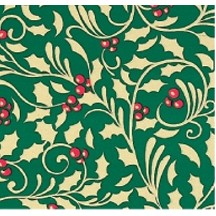 Golden Holly Christmas Gift Wrap (417')