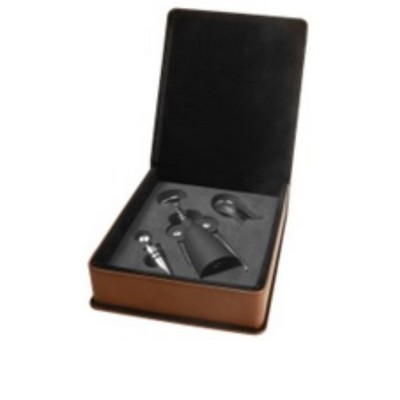 Leatherette 3-piece wine tool set