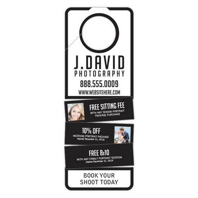 Door Hanger - 3x8 UV-Coated (1S) Extra-Thick with 4 Tear-Off Coupons - 14 pt.