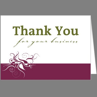 Thank You Card w/ Burgundy Accent