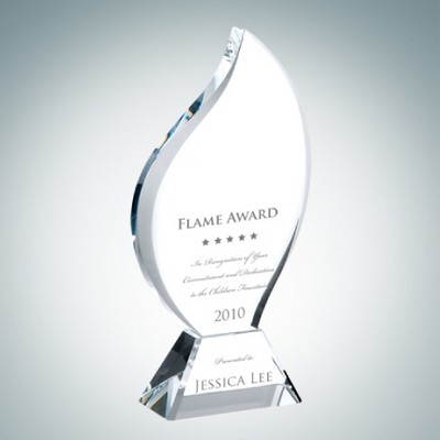 Flame Optical Crystal Award Plaque (Large)