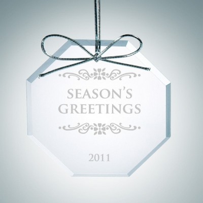 Premium Octagon Clear Glass Ornament Award