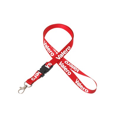 5/8" Silkscreened Flat Lanyard w/ Detachable Buckle